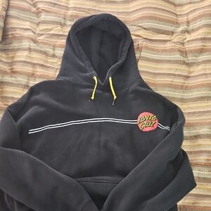 Santa Cruz Skateboards Black Hoodie with Yellow Logo Adult Size XL. 😁